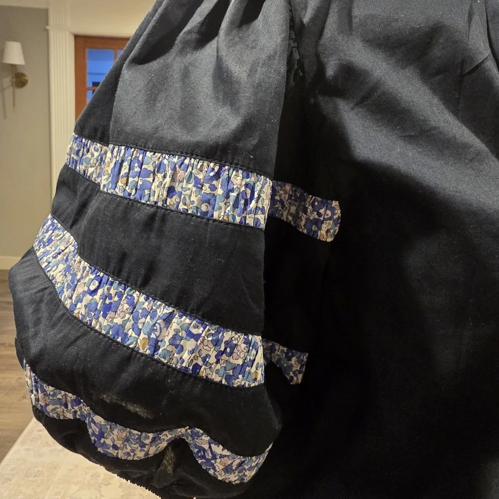 Blue Ruffled Boxy Blouse - Picture 3 of 6